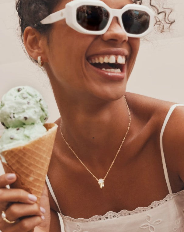 Kendra Scott Ice Cream Gold Short Pendant Necklace /  Ivory Mother-of-Pearl