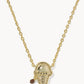 Kendra Scott Ice Cream Gold Short Pendant Necklace /  Brown Magnesite