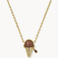 Kendra Scott Ice Cream Gold Short Pendant Necklace /  Brown Magnesite