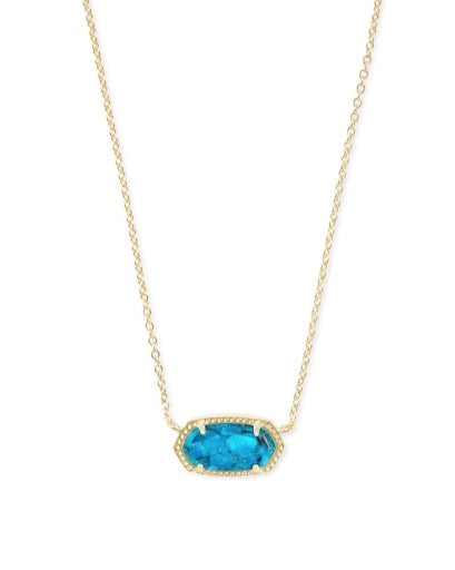 Kendra Scott Elisa Short Pendant Necklace / Bronze Veined Turquoise Magnesite