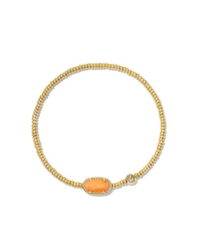 Kendra Scott Grayson Stretch Bracelet / Gold Orange Mother of Pearl