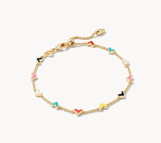 Kendra Scott Haven Heart Delicate Chain Bracelet / Gold Multi Mix