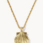 Kendra Scott Lucia Shell Gold Short Pendant Necklacee / Neutral Scallop