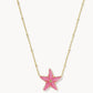 Kendra Scott Parker Starfish Gold Short Pendant Necklace / Bright Pink Mother-of-Pearl