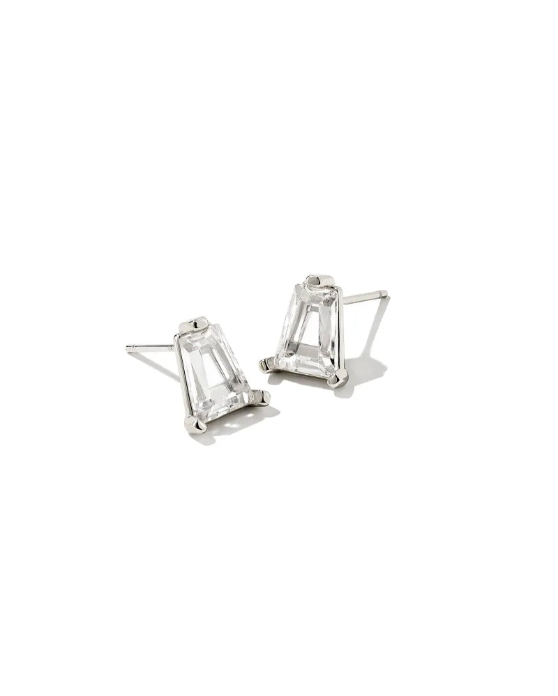 Kendra Scott Blair Stud Earrings / Rhodium White Crystal