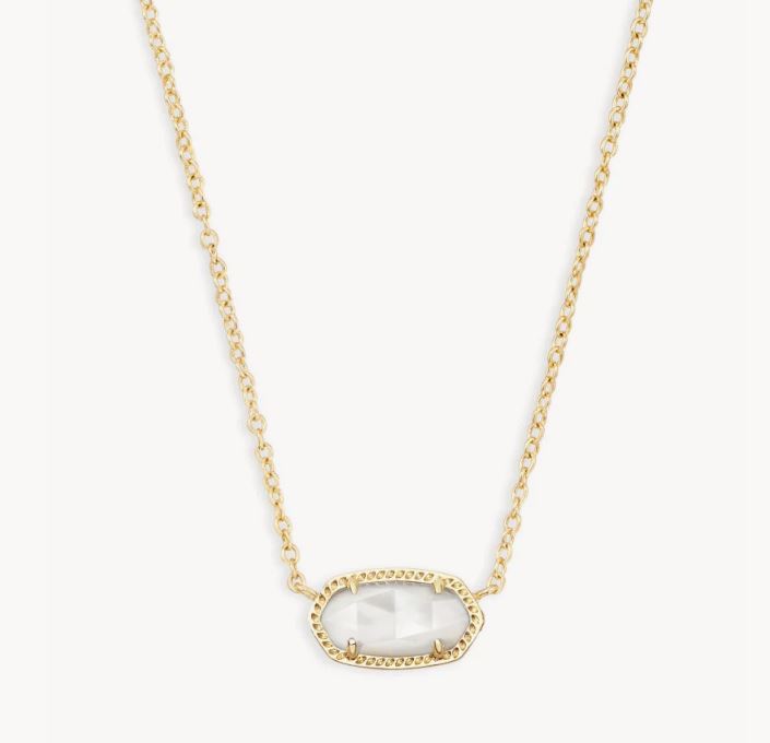 Kendra Scott Elisa Short Pendant Necklace / Gold Ivory Mother of Pearl